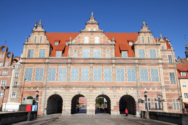 Poland - Gdansk city (also know nas Danzig) in Pomerania region. Famous Green Gate palace.