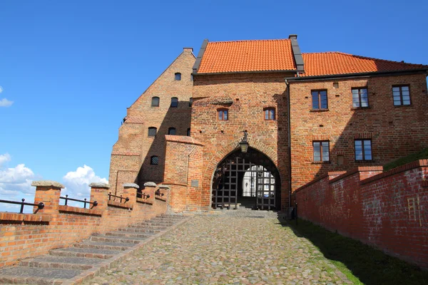Grudziądz Regionie Pomorza Polsce Średniowieczne Mury Wodna Brama Brama Domu — Zdjęcie stockowe