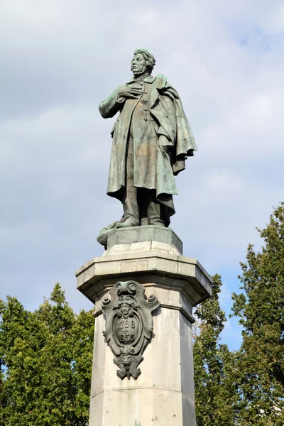 波兰资本的城市 纪念碑的亚当密坎凯维奇 最著名的波兰诗人 — 图库照片