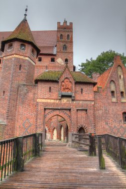 pomerania bölgesindeki Polonya Malbork castle. UNESCO dünya mirası. Töton Şövalyeleri kale marienburg olarak da bilinir. HDR görüntüsü.