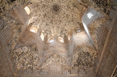 Alhambra Kalesi, nasrid Sarayı. Granada, İspanya Endülüs bölgesi. UNESCO Dünya Mirası.