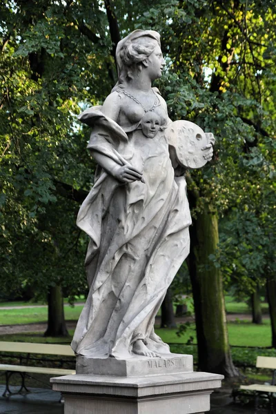 Varsóvia Polónia Escultura Arenito Famoso Jardim Saxão Ogrod Saski Representação — Fotografia de Stock