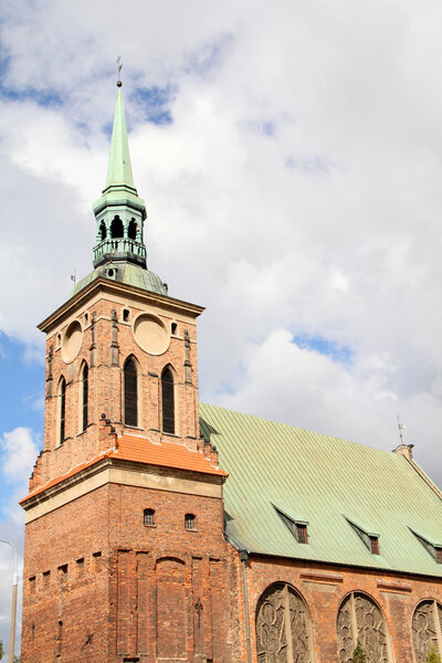 Poland - Gdansk. Saint Barbara Church, brick landmark.