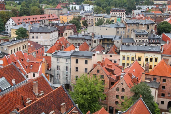 ポーランド トルン空撮 中世の旧市街はユネスコの世界遺産です — ストック写真