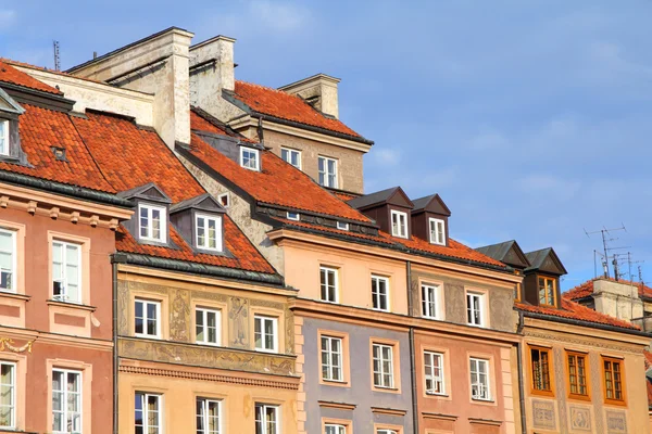 Warsaw Lengyelország Régi Town Bérházak Téren Unesco Világörökség — Stock Fotó