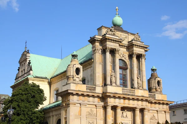Varşova Polonya Ünlü Krakowskie Przedmiescie Sokak Karmelit Kilisede Neoklasik Mimarisinin — Stok fotoğraf