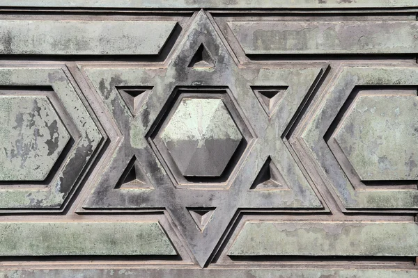 stock image Star of David - Jewish symbol on an old Hebrew grave in Milan, Italy.