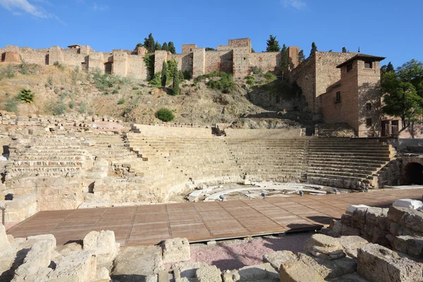 Malaga Andalusia Regione Della Spagna Famose Rovine Dell Antico Anfiteatro — Foto Stock