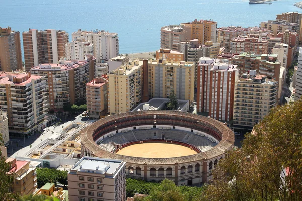 Malaga Spanya Nın Endülüs Bölgesi Ünlü Boğa Yüzük Stadyumu — Stok fotoğraf