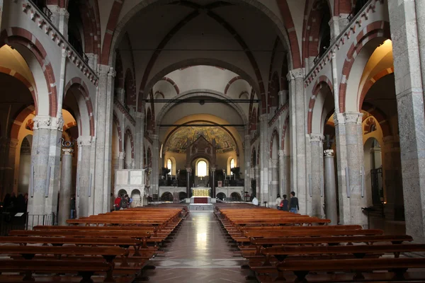 Interiör Visa Basilikan Saint Ambrose Milano Italien — Stockfoto