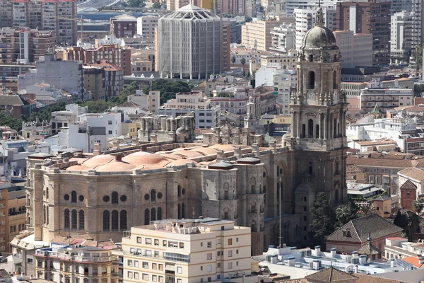 Malaga Andalusien Spanien Flygfoto Över Katedralen — Stockfoto