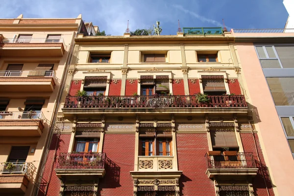 Valencia Spanje Decoratieve Oude Appartement Gebouw Vintage Het Residentiële Platform — Stockfoto