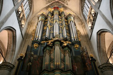 Grote Kerk - Grand Church in Breda, Netherlands. Beautiful organ. Brabantine gothic style. clipart