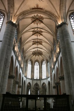 Grote Kerk - Grand Church in Breda, Netherlands. Beautiful ceiling. Brabantine gothic style. clipart