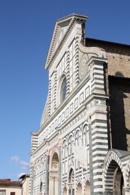 Basilica of santa maria novella, florence, İtalya. Rönesans cephe.