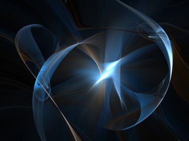 Graphics texture. Computer rendered background. 3D fractal. Blue soft abstract. clipart