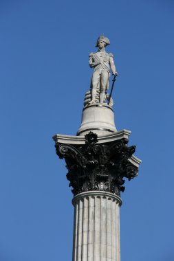 Famous Nelson's column on Trafalgar Square in London, UK clipart