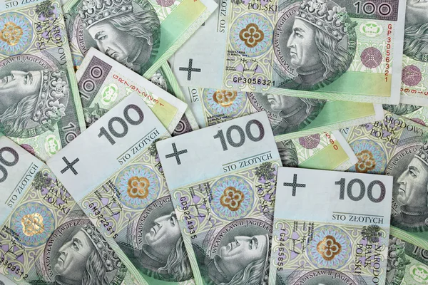 Pénz Háttér Bankjegyek Lengyelország Pénzügyi Textúra Absztrakt — Stock Fotó