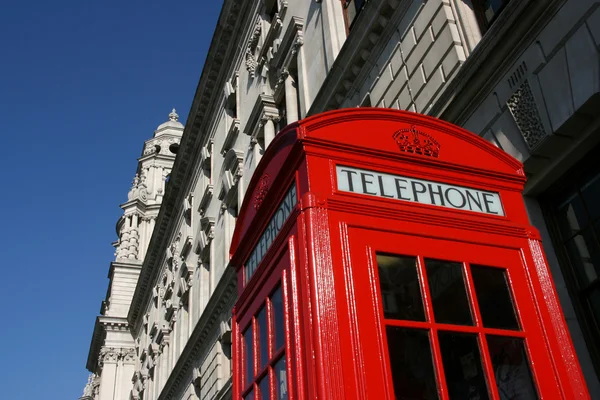 Τυπικό Τηλεφωνικό Θάλαμο Λονδίνο Σύμβολο Της Μεγάλης Βρετανίας — Φωτογραφία Αρχείου