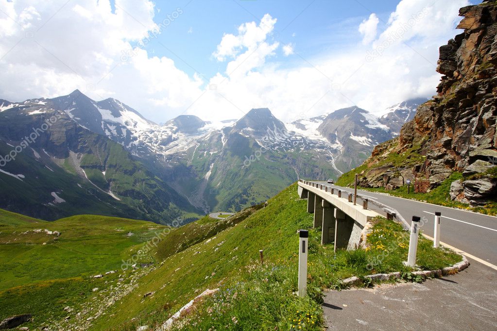 Mountains in Austria. Hohe Tauern National Park. Hochalpenstrasse - famous mountain road.