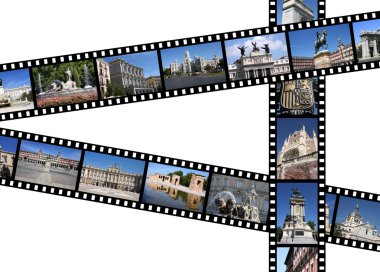 Madrid, Spain. Illustration - film strips with travel memories. All photos taken by me, available also separately. clipart