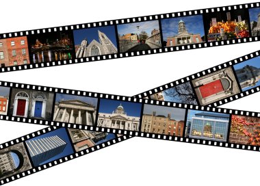 Film strips with travel photos. Dublin, Ireland, Europe. clipart