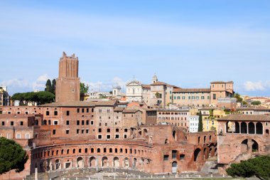 Roma, İtalya. Antik Roma kalıntılar foro Borghese'nin (trajan Forumu).