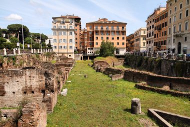 Rome, Italy. Ancient Roman ruins of Ludus Magnus - historic gladiator school. clipart