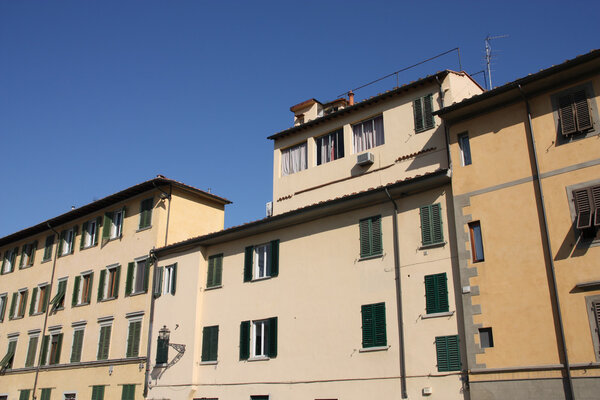 Residential architecture in Florence, Italy. Apartment buildings.