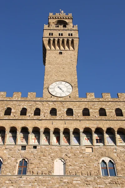 Piazza Della Signoria Palazzo Vecchio Florencji Włochy — Zdjęcie stockowe