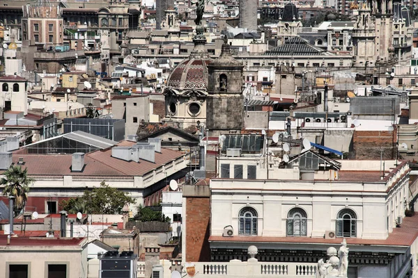 Barcelona Stadsgezicht Luchtfoto Van Oude Stad — Stockfoto