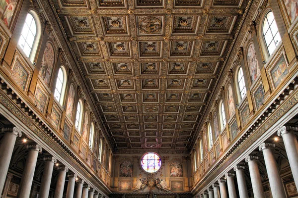 Rome Italie Célèbre Basilique Santa Maria Maggiore Intérieur Baroque — Photo