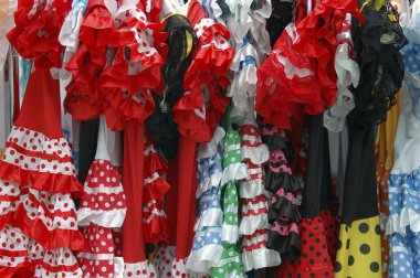 Andalusian flamenco costumes clipart
