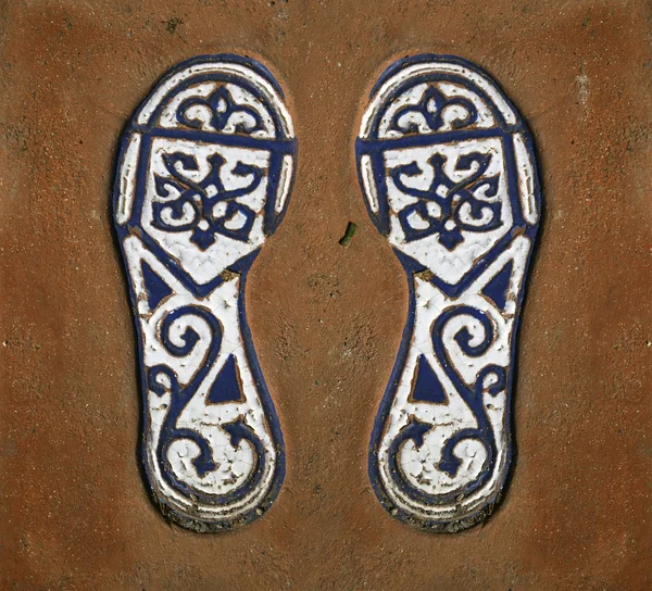 Design Footprints Pottery Clay — Stock Photo, Image