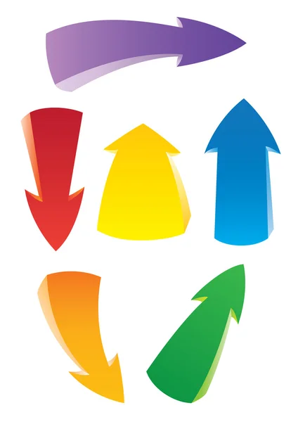 Ensemble de flèches d'art colorées — Image vectorielle