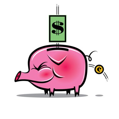 Crisis Pig money box clipart