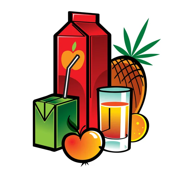 水果和蔬菜汁 — 图库矢量图片
