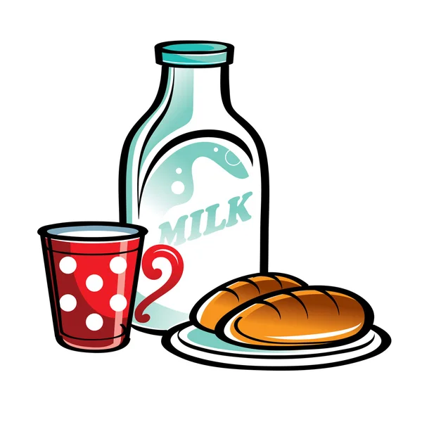 Mleko i Torty — Wektor stockowy