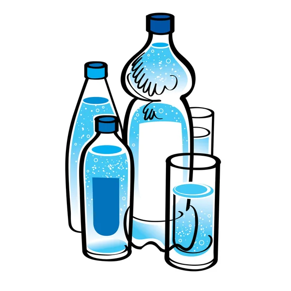 Butelek wody mineralnej — Wektor stockowy