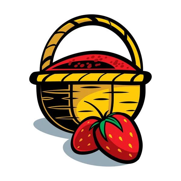 Korb mit Erdbeere — Stockvektor