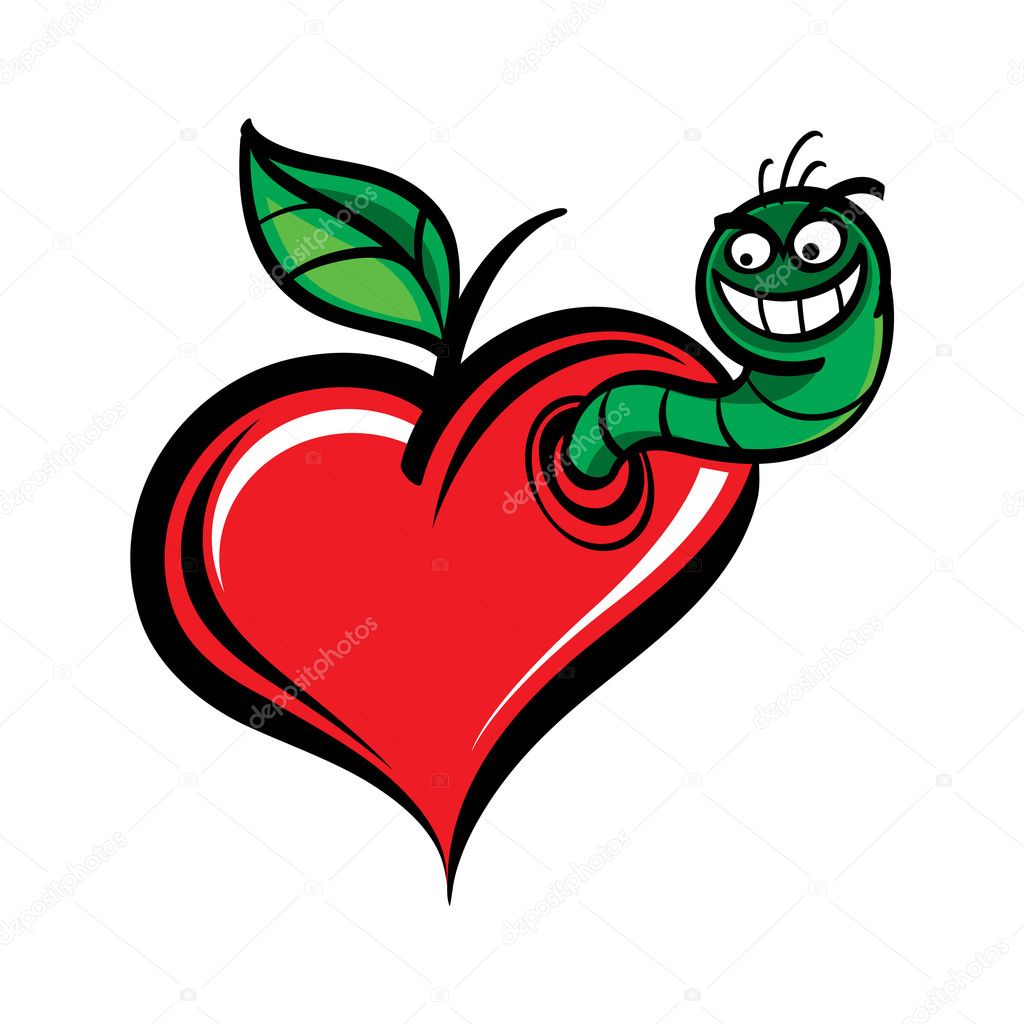 Worm in Heart Stock Vector by ©ofchina 4468864