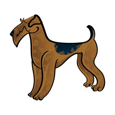 Airedale Terrier dog clipart