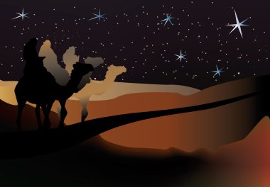 3 Wise men nativity scene vector clipart