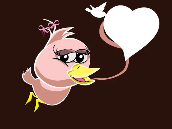 Oiseau femelle Twitter — Image vectorielle