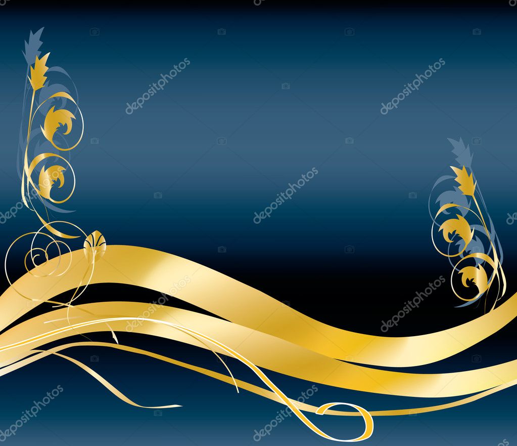 Gold and blue ribbons — Stock Vector © Pierdelune 4428506