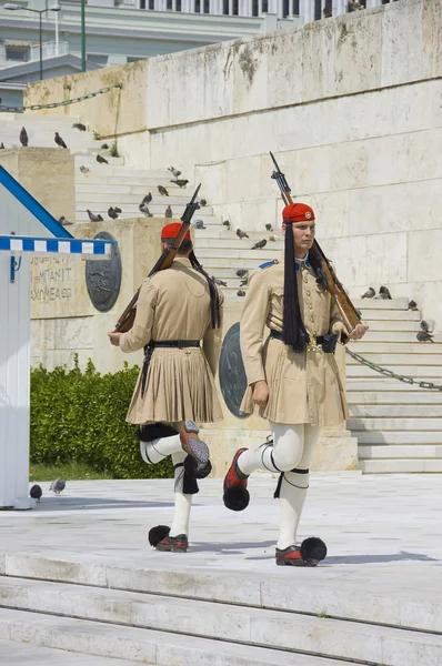 Greek honor guard ceremonial — Stock Photo, Image