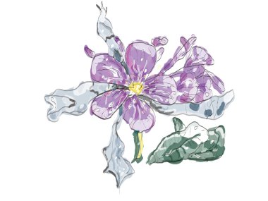 Purple jasmin flower clipart