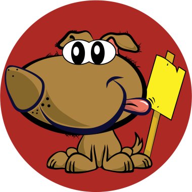 Mascot dog with sign clipart