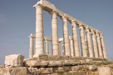 Greek temple of Poseidon clipart