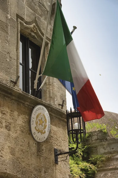 Italia Bandiera ed emblema — Foto Stock